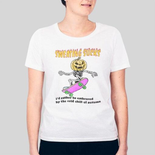 Funny Skateboarding No Sweat Halloween T Shirt