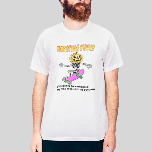 Funny Skateboarding No Sweat Halloween T Shirt