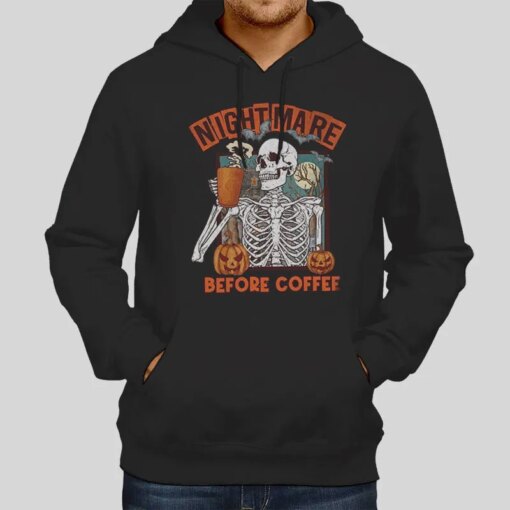 Funny Skeleton Halloween Nightmare Before Coffee Shirt