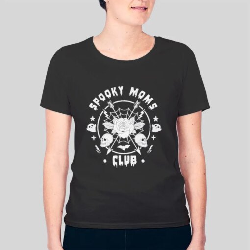 Funny Skull Spooky Moms Club Shirt