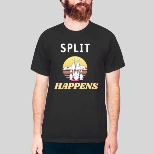 Funny Split Happens Bowling Shirt