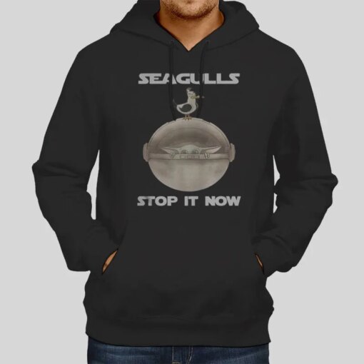 Funny Stop It Now Baby Yoda Seagulls Shirt