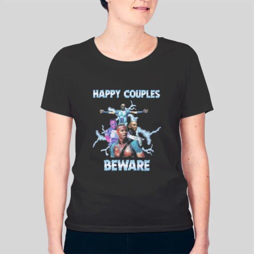 Funny Valentines A Train Happy Couples Beware Shirt