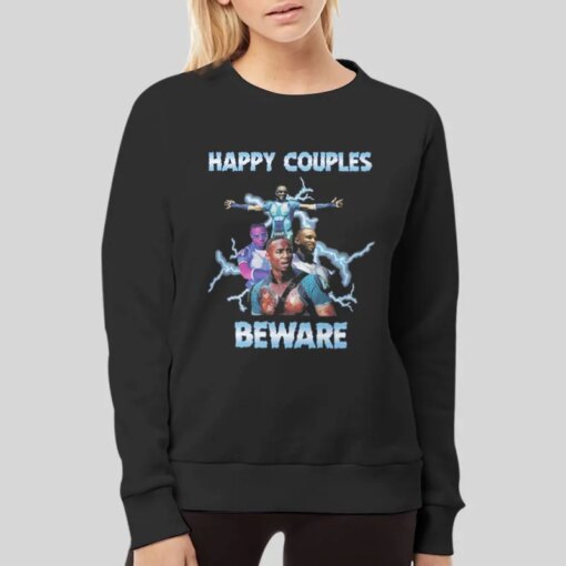 Funny Valentines A Train Happy Couples Beware Shirt