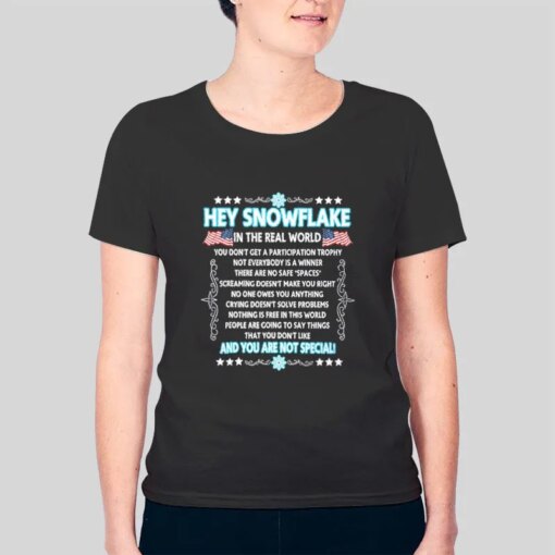 Funny Veteran Gift Hey Snowflake Shirt