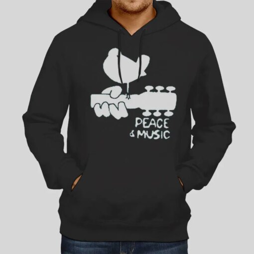 Funny Woodstock Peace And Music Guitar Shirt