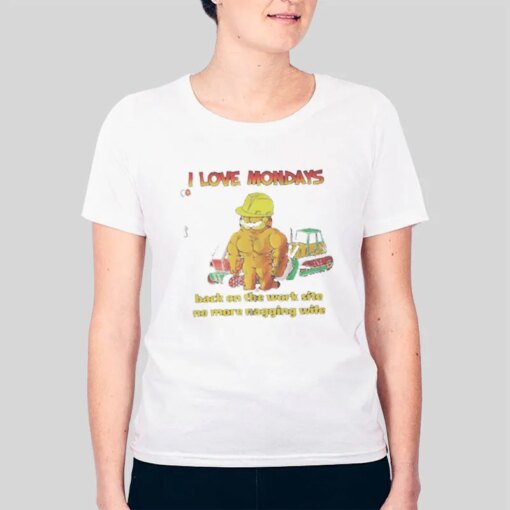 Garfield I Love Mondays Back On The Work Site T Shirt