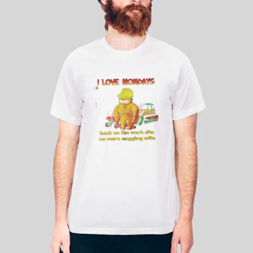 Garfield I Love Mondays Back On The Work Site T Shirt