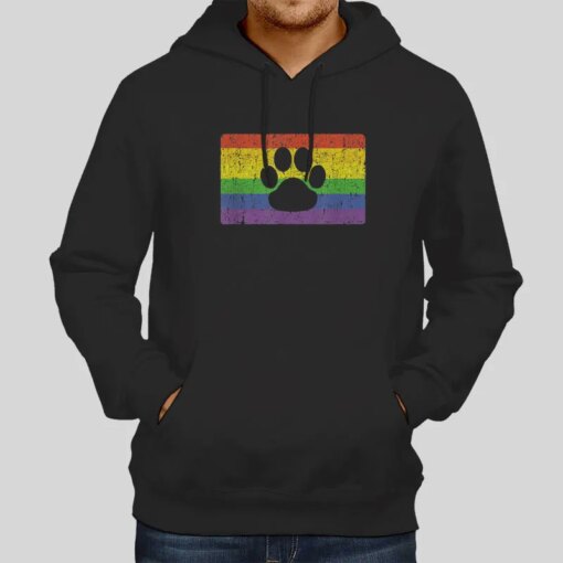 Gay Paw Rainbow Flag Gay Furry Knot Shirt