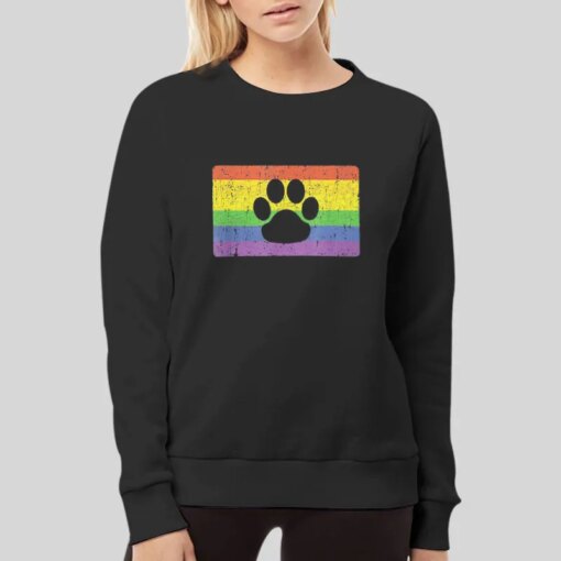 Gay Paw Rainbow Flag Gay Furry Knot Shirt