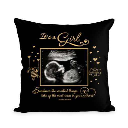 Gender Reveal Gift, Baby Sonogram Photo Pillow, Sometimes The Smallest Things Take Up The Most Room in Your Heart Pillow, New Mom Gift, New Dad Gift