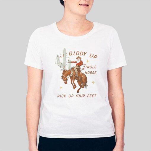 Giddy Up Jingle Horse Pick Up Your Feet Cowboy Christmas Shirt