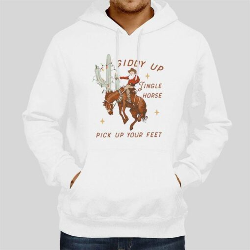 Giddy Up Jingle Horse Pick Up Your Feet Cowboy Christmas Shirt