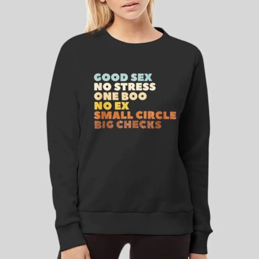 Good Sex No Stress One Boo No Ex Small Circle Big Checks Shirt