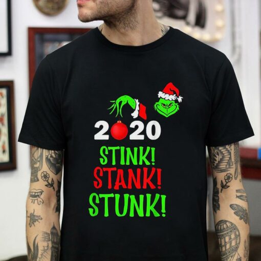 Grinch holding ornament 2020 stink stank stunk t-shirt