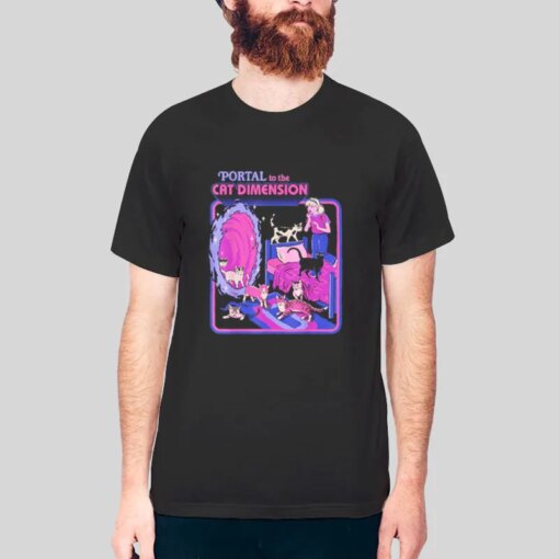 Halloween Retro Portal To The Cat Dimension Shirt