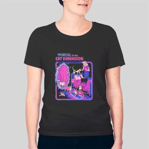 Halloween Retro Portal To The Cat Dimension Shirt