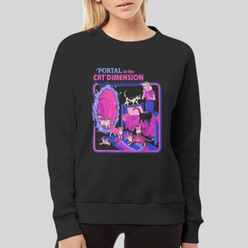 Halloween Retro Portal To The Cat Dimension Shirt