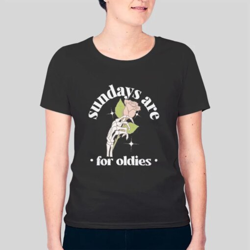 Hand Skeleton Flowers Sundays Are For Oldies Shirt