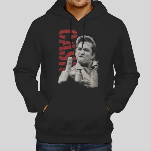 Hi Fidelity Johnny Cash Flipping The Bird Shirt