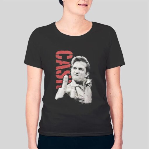 Hi Fidelity Johnny Cash Flipping The Bird Shirt