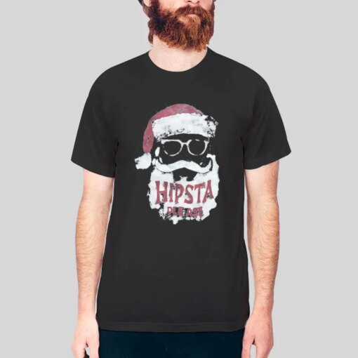 Hipsta Please Christmas Santa Burnout Hipster Please Shirt