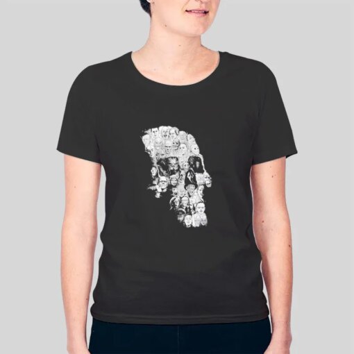 Horror Movie Collage Skull Shirt