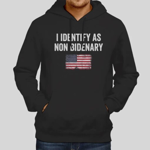 I Identify As Non Bidenary American Flag Anti Government Shirt