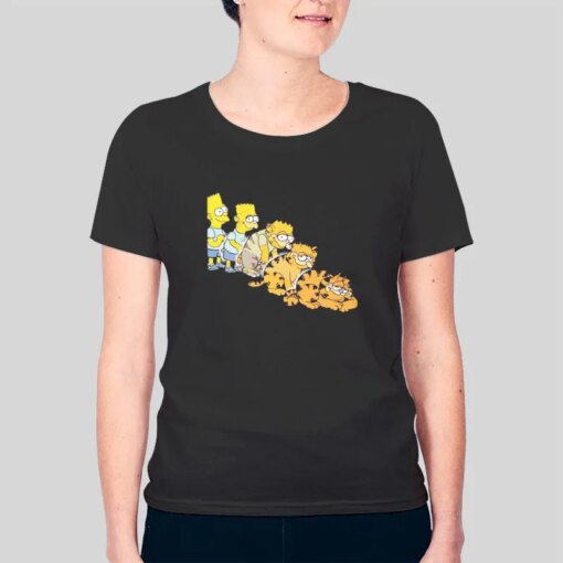 Inspired Cartoon Turning Into Garfield Shirt