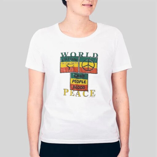 Intage 90s World Peace Rastafari T Shirt