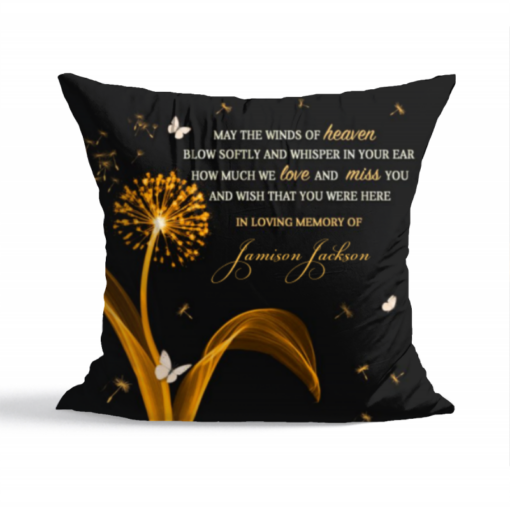 May the Winds of Heaven Blow Softly Sympathy Gift, Pillow Keepsake, Remembrance Gift For Loss of a Loved One