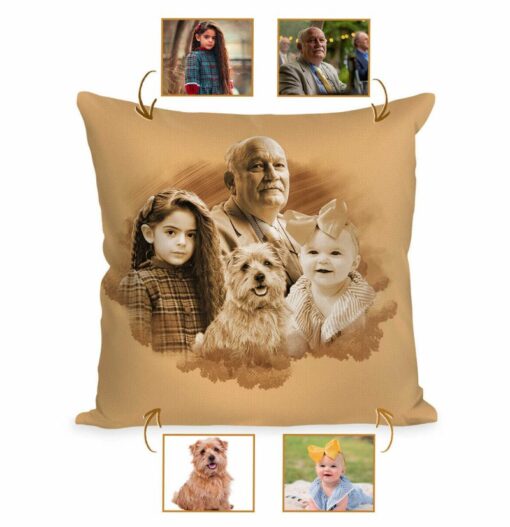 Personalized Pillow, Add Deceased Love One To Photo, Add Person To Photo, Combine Photos, Parents Gifts