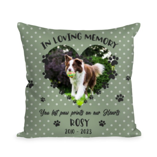 Pet Memorial Pillow, Dog Memorial Cushion, Cat Memorial Gift, Pet Remembrance Gift, Pet Loss Sympathy Pillow