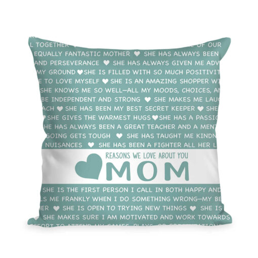 Reason Why We Love You Mom Gift, Best Mothers Day Pillow For Mom, Mom Pillow For Birthday