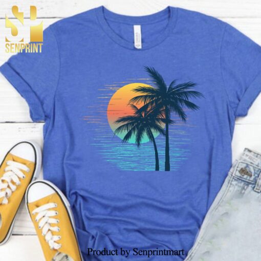 Retro Tropical Sunset Summer Cute Unisex Graphic Shirt