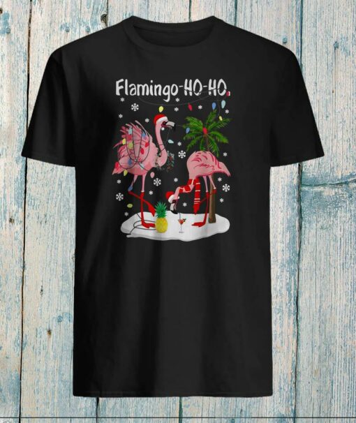 Santa Flamingo ho-ho Christmas shirt, ladies shirt, hoodie, sweater