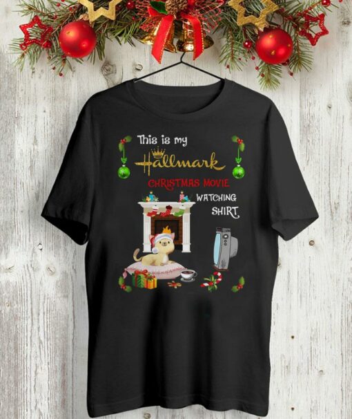 Santa cat this is my hallmark christmas movie watching shirt