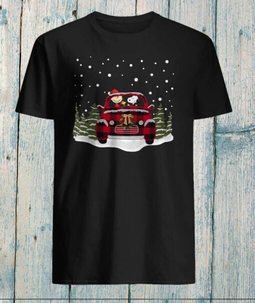 Snoopy and Charlie Brown Volkswagen Christmas shirt, ladies shirt