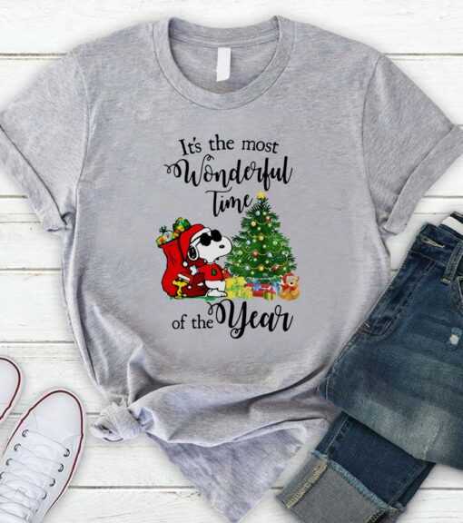 Snoopy santa it’s the most wonderful time of year shirt, ladies shirt