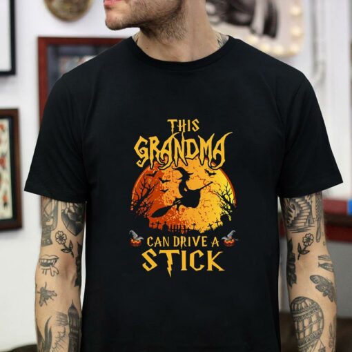 This grandma can drive a stick sunset halloween t-shirt