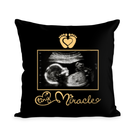 Tiny Miracle Pillow, New Baby Gift, New Dad & Mom, Parents Gifts, Ultrasound, Sonogram, Pregnancy Gift, Baby Announcement Custom Photo Pillow