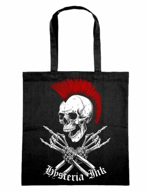 Tote Bag Hysteria Ink Metal Skull Red