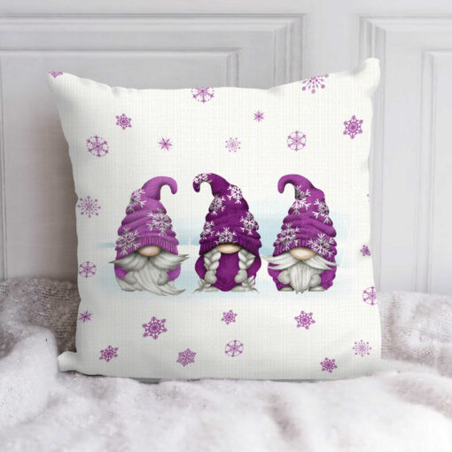 Violet Gnome Christmas Pillow