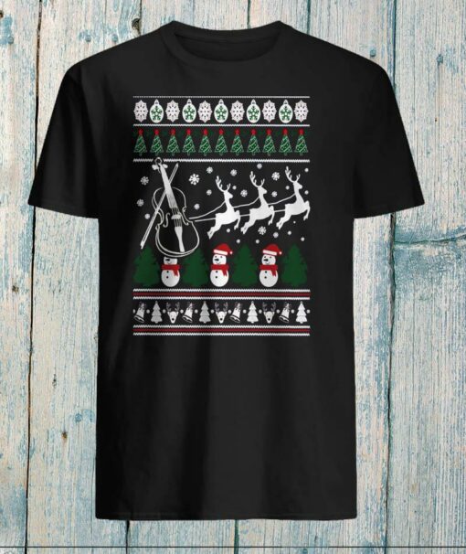 Violin Reindeer Christmas shirt