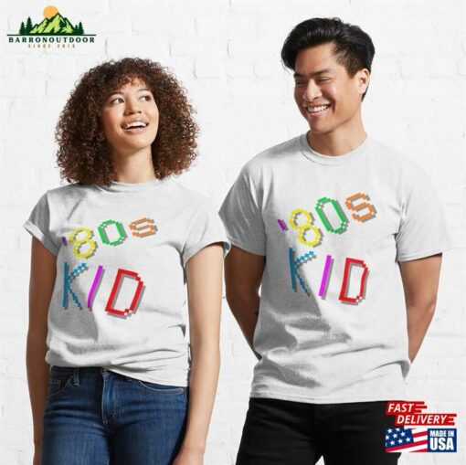 ’80S Kid Colorful Retro Statement (White Background) Classic T-Shirt Sweatshirt