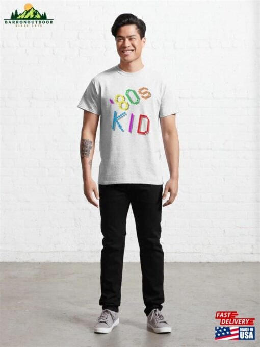 ’80S Kid Colorful Retro Statement (White Background) Classic T-Shirt Sweatshirt