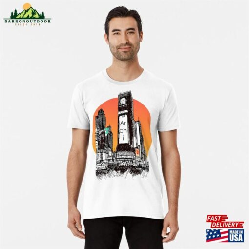 Architect Sunset Sketchs Time Square Ny Premium T-Shirt Classic