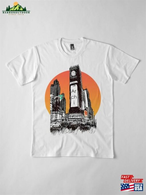 Architect Sunset Sketchs Time Square Ny Premium T-Shirt Classic