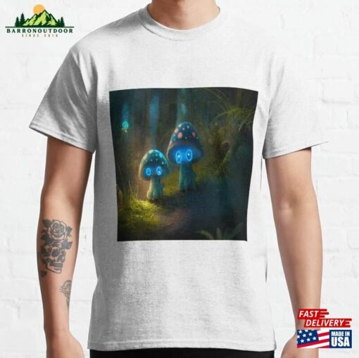 Bioluminescent Mushroom Creatures Classic T-Shirt Unisex