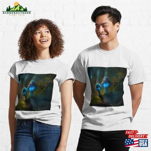 Bioluminescent Mushroom Creatures Classic T-Shirt Unisex